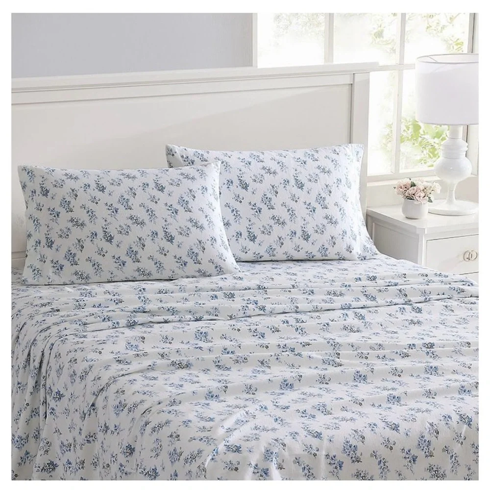 Laura Ashley Flannel Sheet Set - Picture 2 of 4